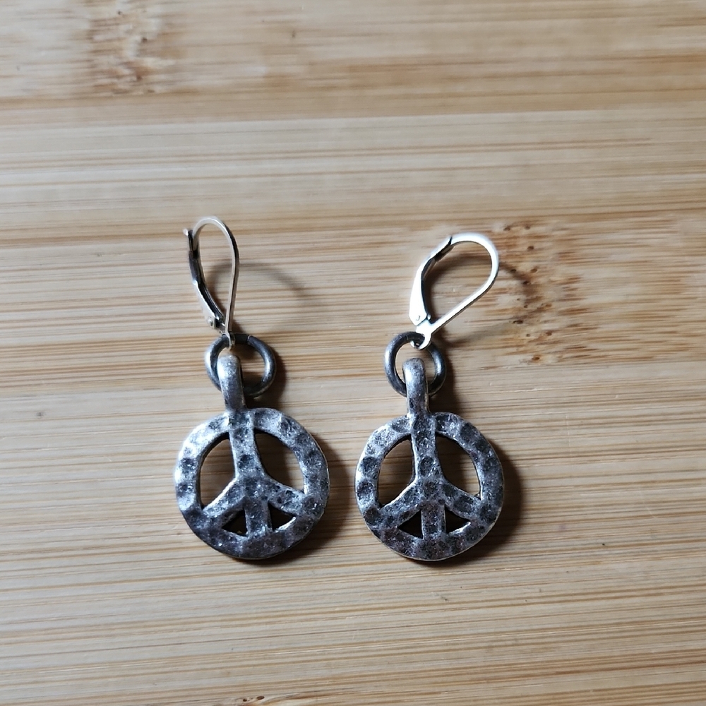 Vintage Peace Sign Earrings